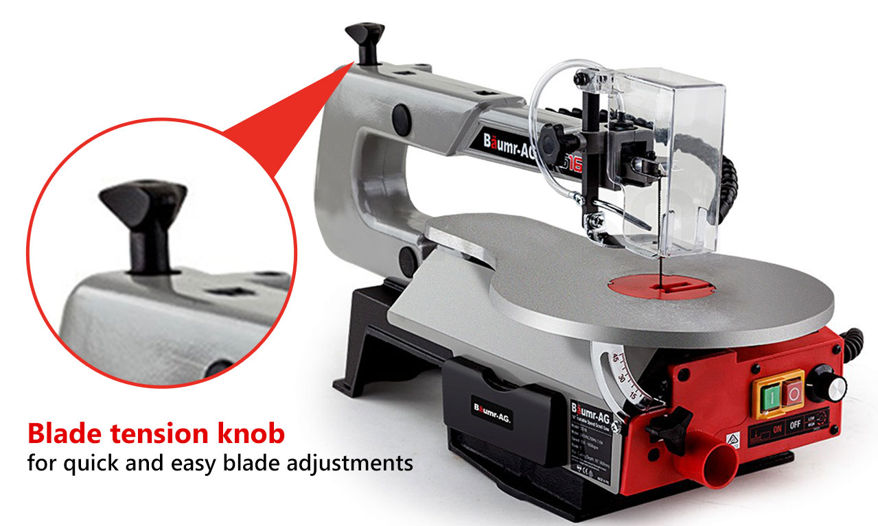 16" Variable Speed Scroll Saw Fret Woodwork Blades Angle Adjustable