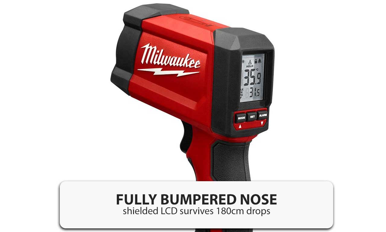 Milwaukee Alkaline Laser Temperature Gun Handheld Digital Thermometer