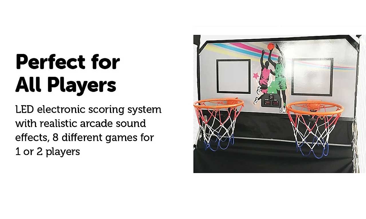 Arcade Basketball Game 2Player Electronic Sports Scoring System Foldable Design eBay