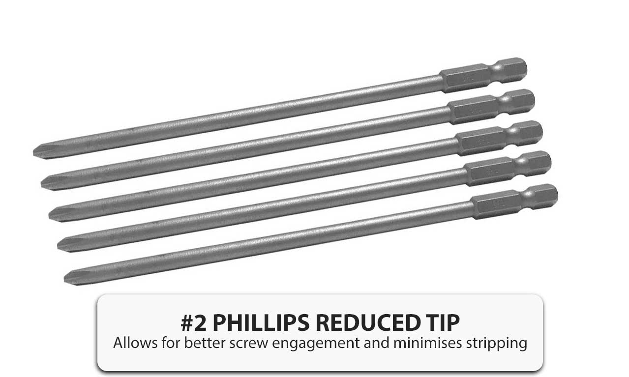 Milwaukee Collated Screw Gun Reduced 148mm Bits PH2 5 Pack Phillips Bit Tool Set 45242518944 eBay