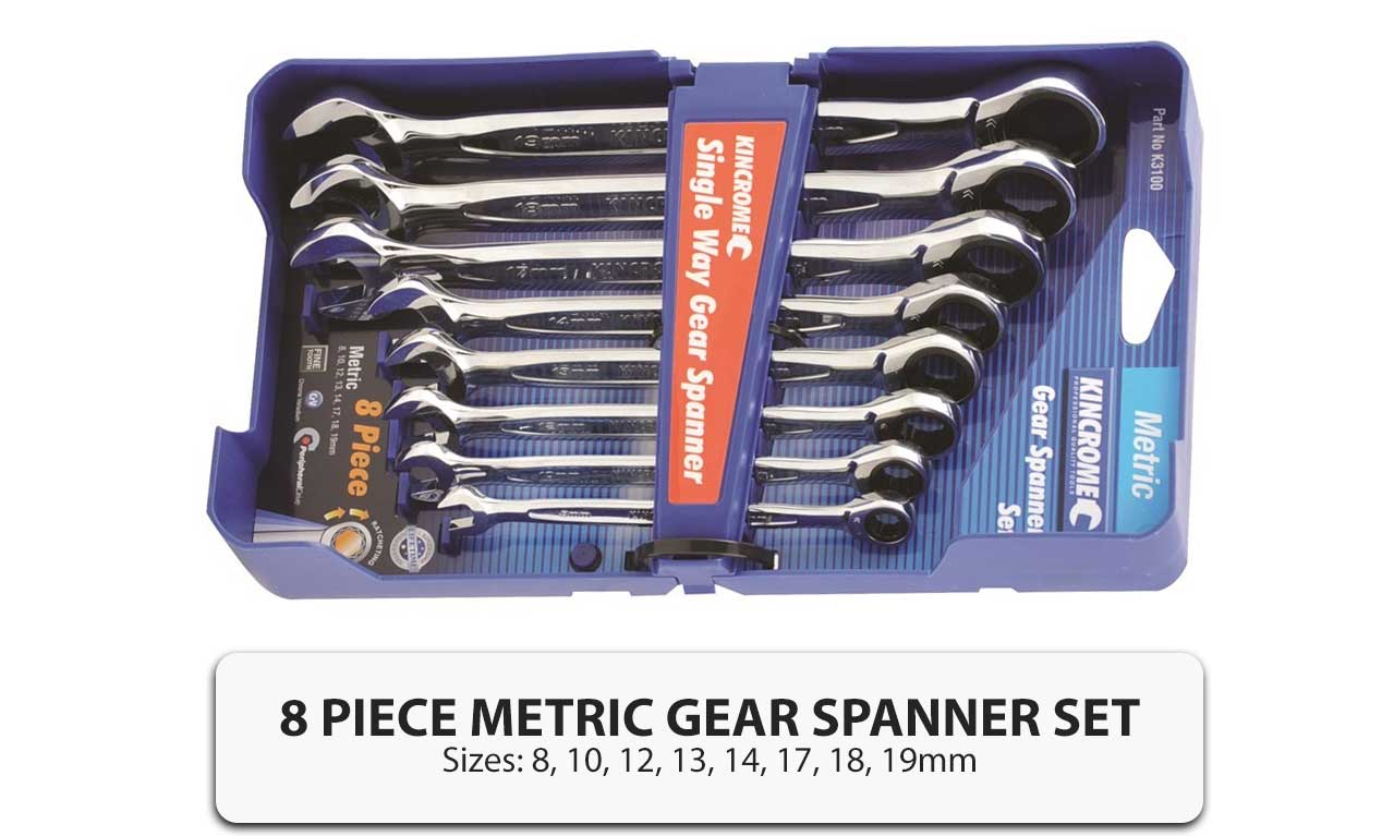 KINCROME 16 Piece Metric Imperial Combination Gear Spanner Bundle