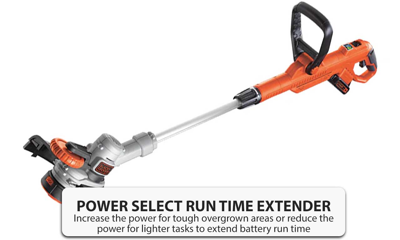 Black & Decker 18V Liion Cordless String Trimmer with 2.0Ah Battery