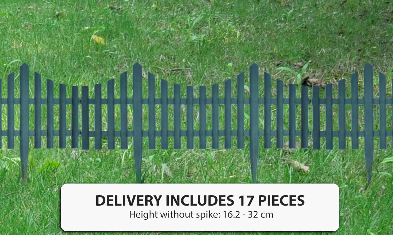 17 Pieces Lawn Divider 10M Outdoor Garden Decor Fence Panel Edging