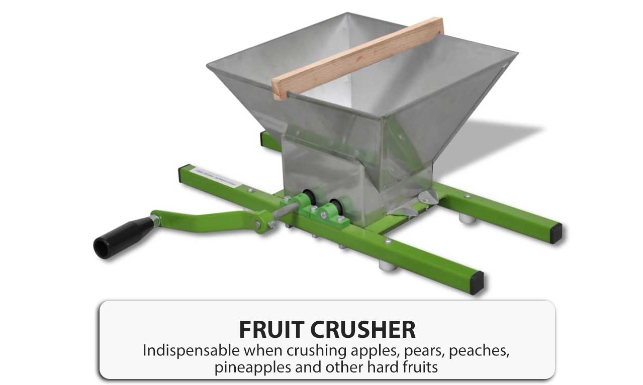 7L Steel Fruit Crusher Pulper Masher Grinder Apple Juice Wine Cider