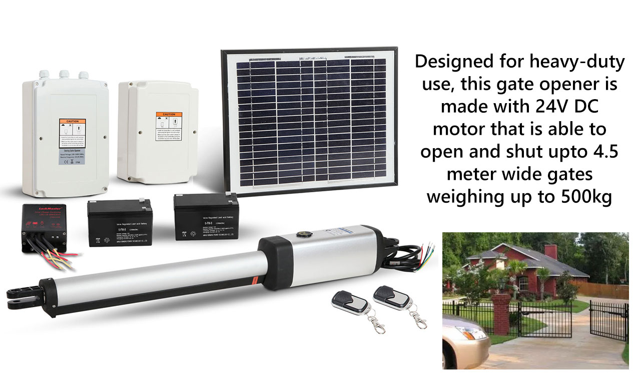 Automatic Solar Powered Arm Swing Electric Gate Opener 500KG with