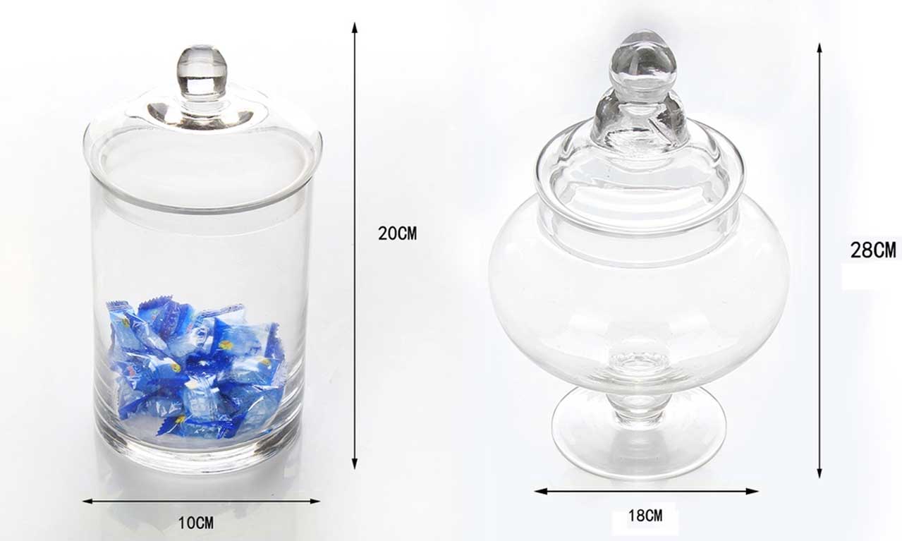 12 Piece Assorted Glass Jars Bowls Set Wedding Party Candy Lolly Buffet