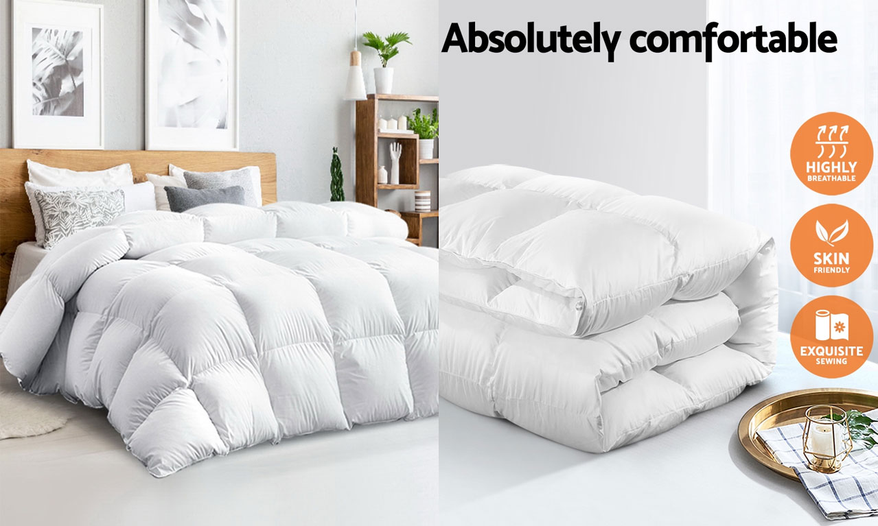 500GSM WHITE GOOSE DOWN Feather Quilt Blanket Duvet Duck Weight Doona