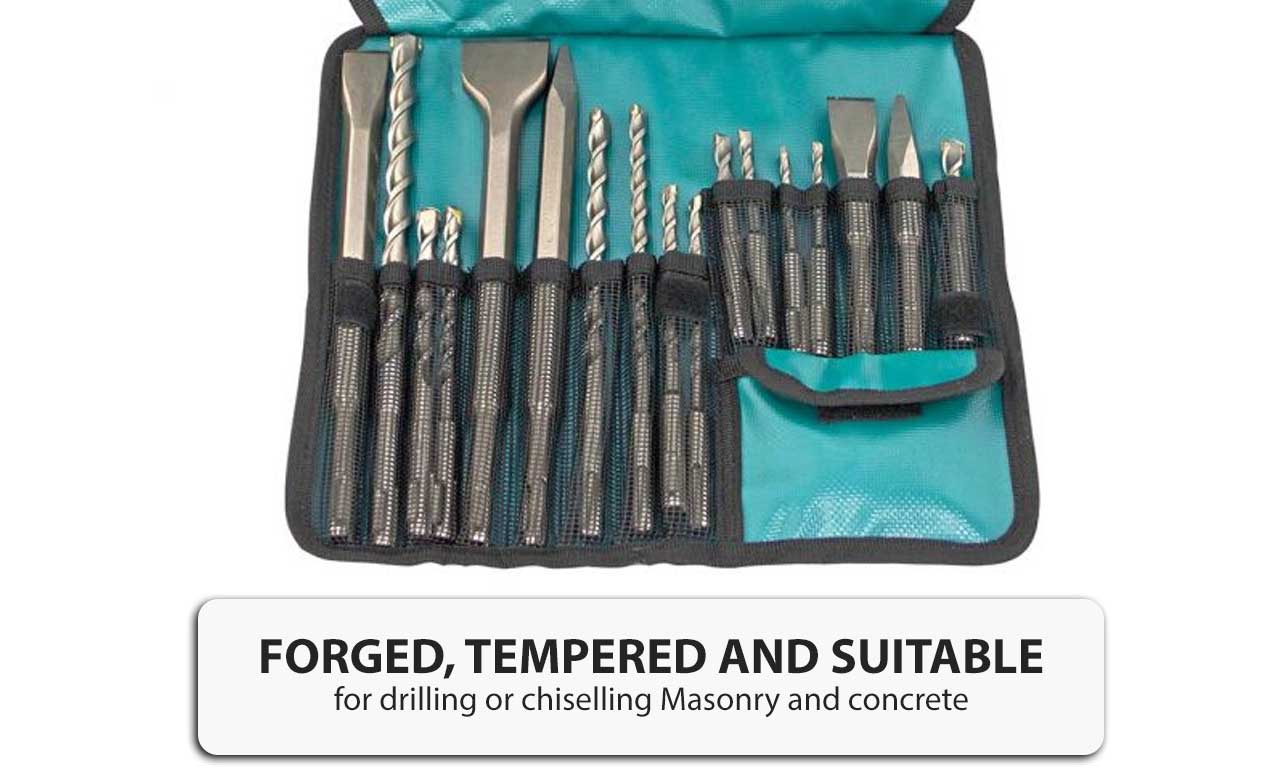 Makita 17 Piece SDS Plus Hammer Drill Bit & Chisel Set Masonry Concrete