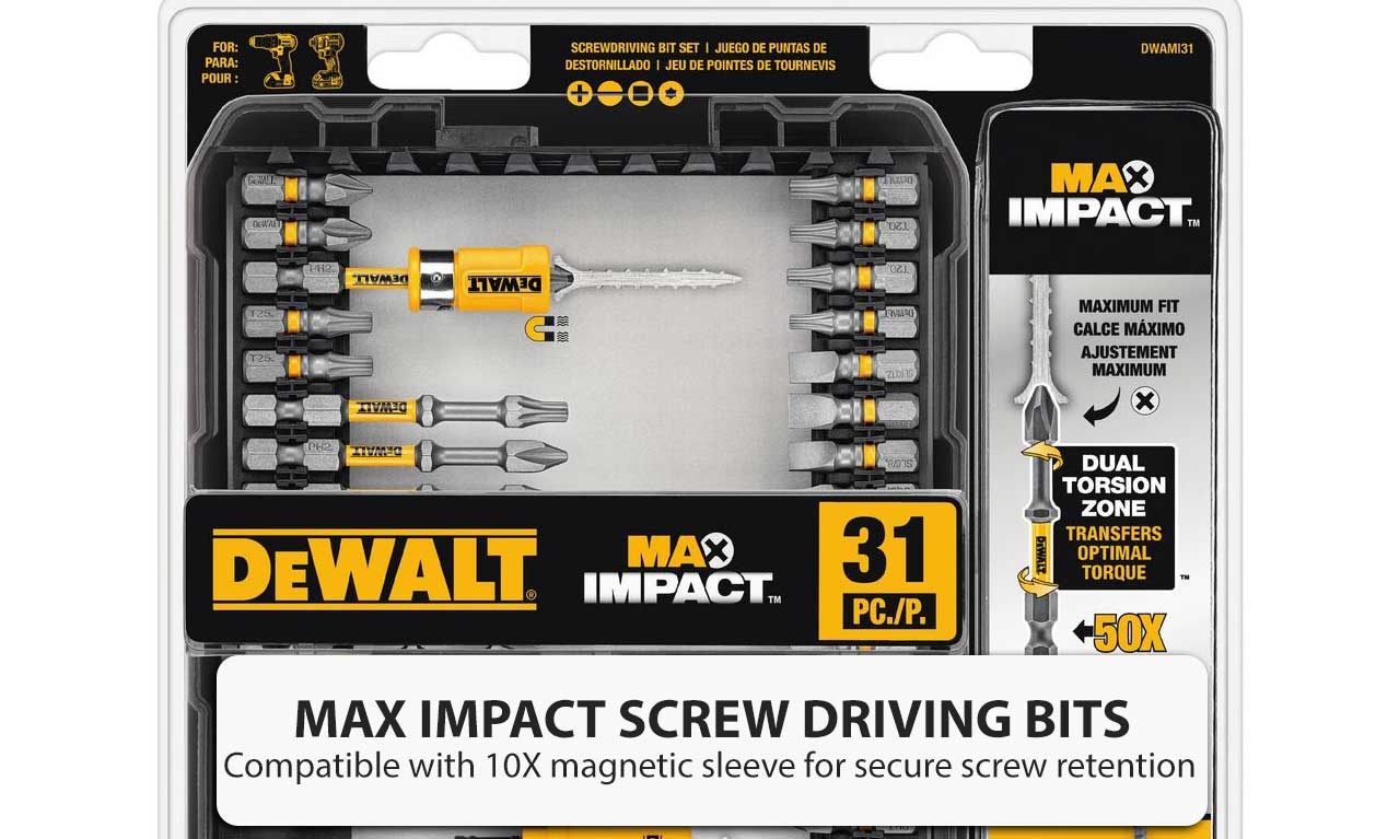 DeWalt 31 Piece Max Impact Driver Bit Set Dual Torsion Zone Screwdriver eBay
