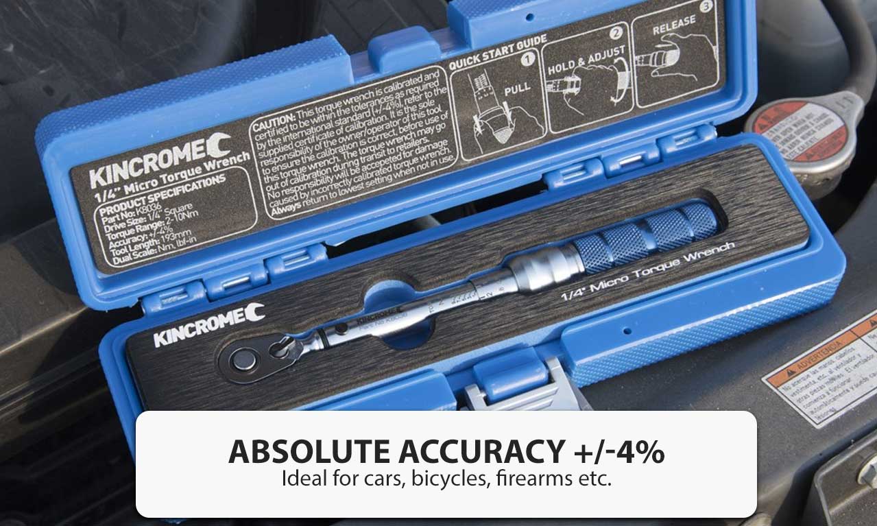 KINCROME Micrometer Click Type Torque Wrench 1/4 Inch Automotive Repair