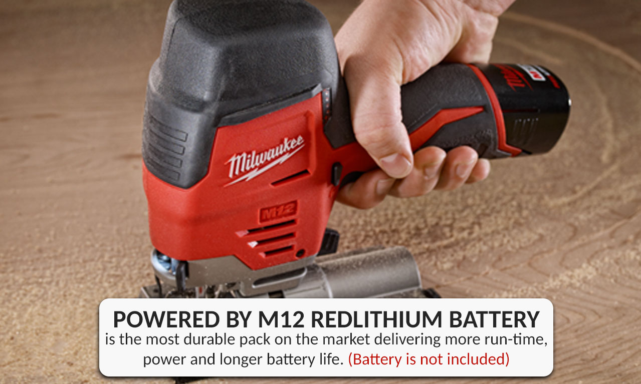 Milwaukee M12JS0 12V Liion LED Cordless 20MM M12 Compact Jigsaw Skin