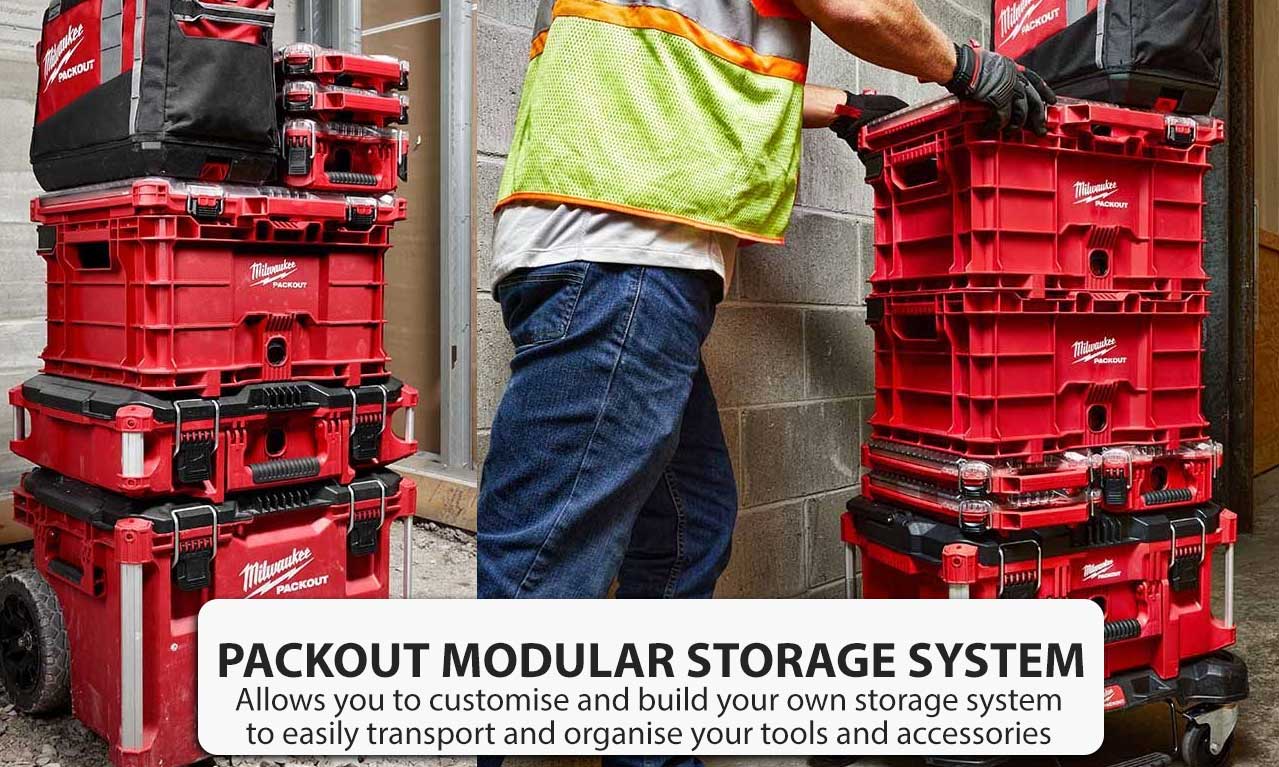 Milwaukee Packout Crate Tool Box Durable Modular Storage System Stack