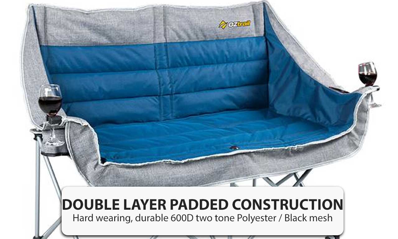 OZtrail Galaxy 2 Seater with Arms Outdoor Camping Folding Double Size