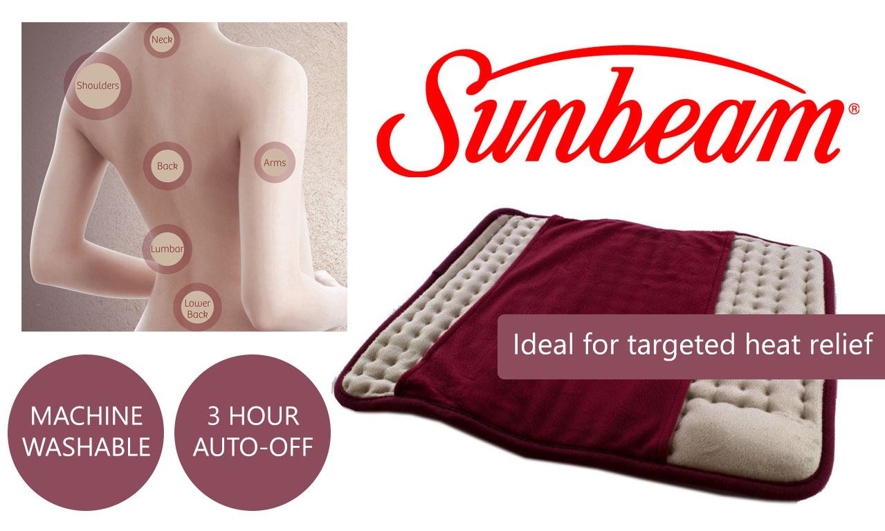 Sunbeam Electric Heat Pad Arthritis Joint Back Pain Relief Therapy