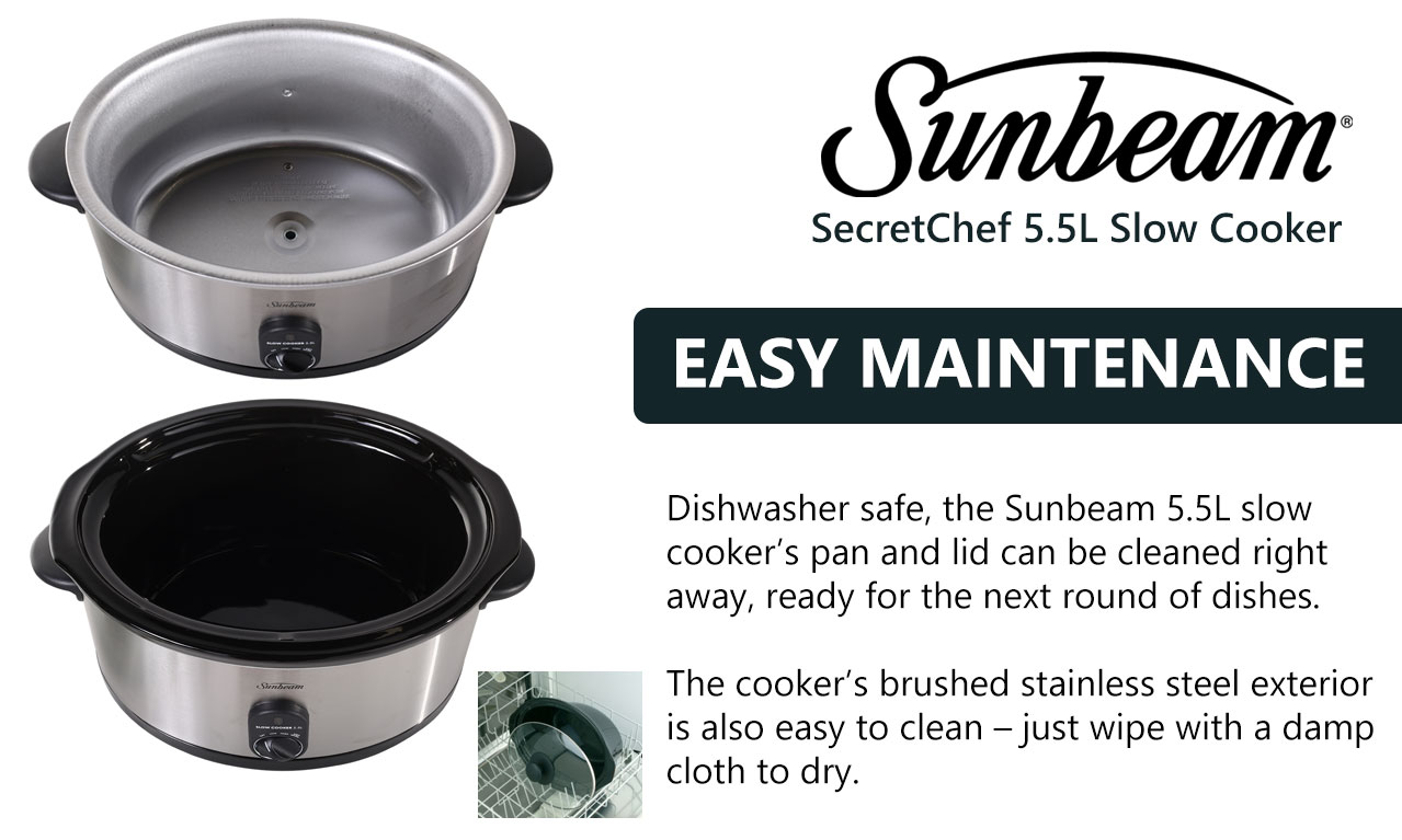 Sunbeam Secret Chef Slow Cooker 5.5L HP5520 Ceramic Crock Insert Pot