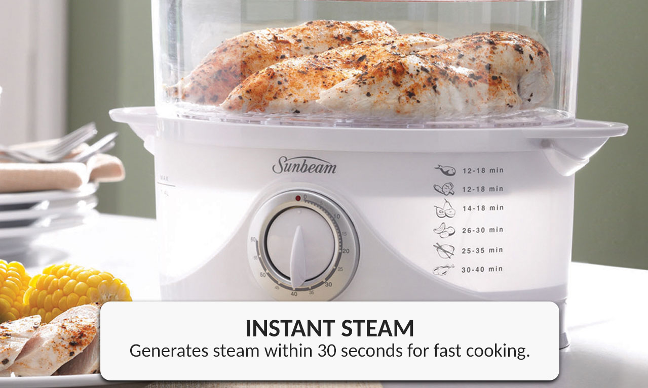 Vegetable Steamer 3 Tier Food Steaming Machine Fish Eggs Veg Compact