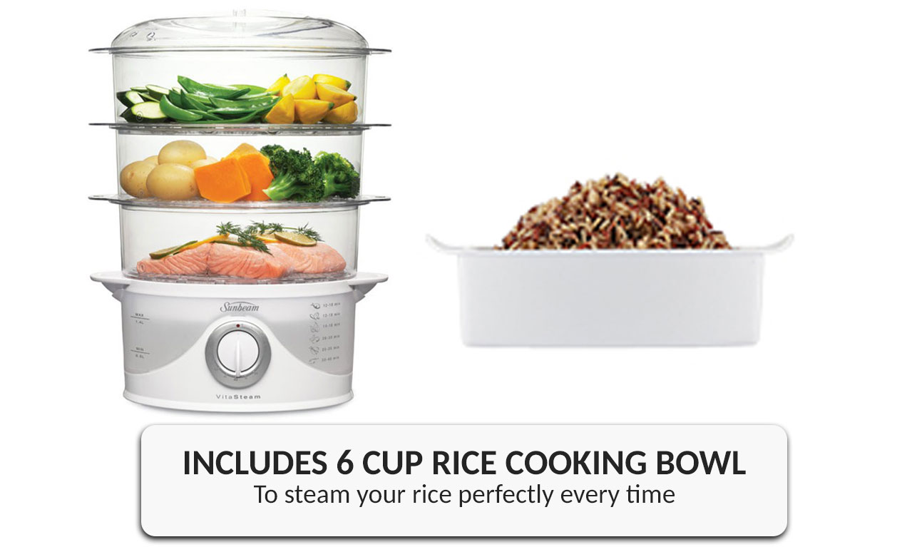 Vegetable Steamer 3 Tier Food Steaming Machine Fish Eggs Veg Compact