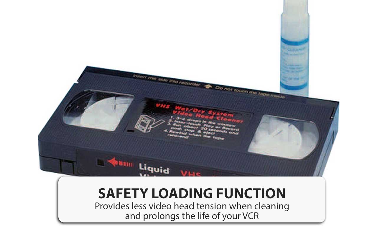 Video Head Cleaner VHS Cleaning Solution Kit Non Abrasive Tape Path
