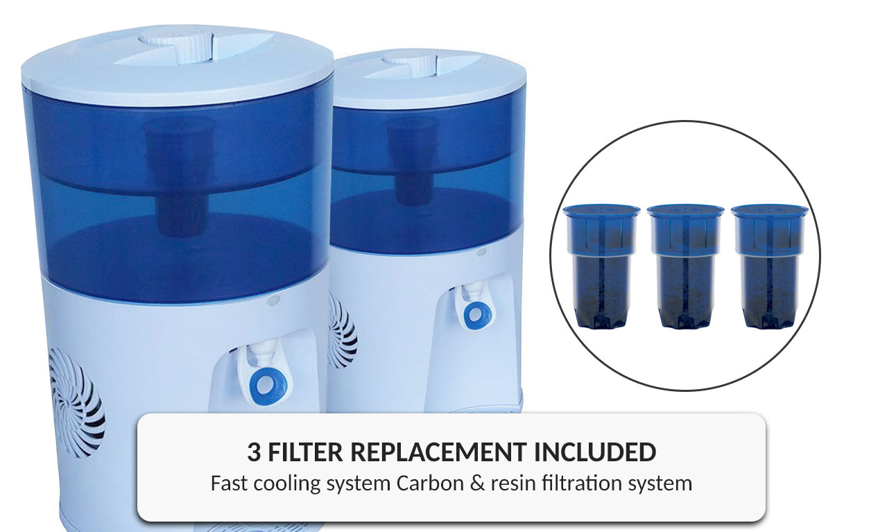 Benchtop Water Cooler Chiller Filter 8.5L Office Dispenser Resin Carbon